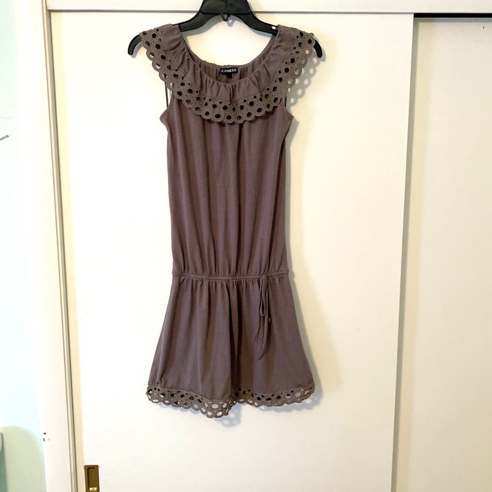 Drop waist dress with eyelet detail